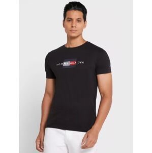Tommy Hilfiger pánské tmavě černé tričko - L (BDS)